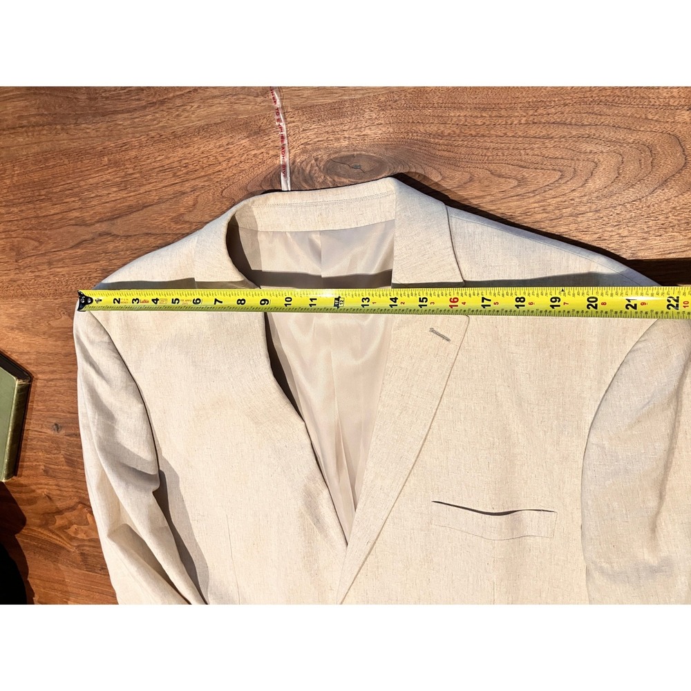 Lorenzo Bruno Mens 52L Linen Cotton Blazer Beige Italian Design C5000A Jacket - Picture 13 of 14